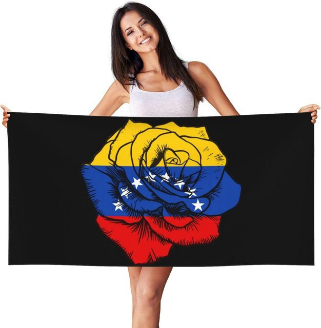 Schnelltrocknendes Strandtuch JMG Household Supplies Philippinen Flagge Rose Design in Schwarz, B/H: 100 x 50 cm - Bild 1