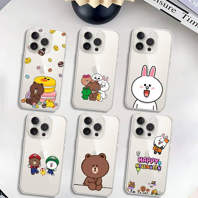 I-LineS Friends Niedrige Handyhülle für iPhone 11 bis 17 Pro Max Mini Plus, transparente und stoßfeste Hülle - Bild 1