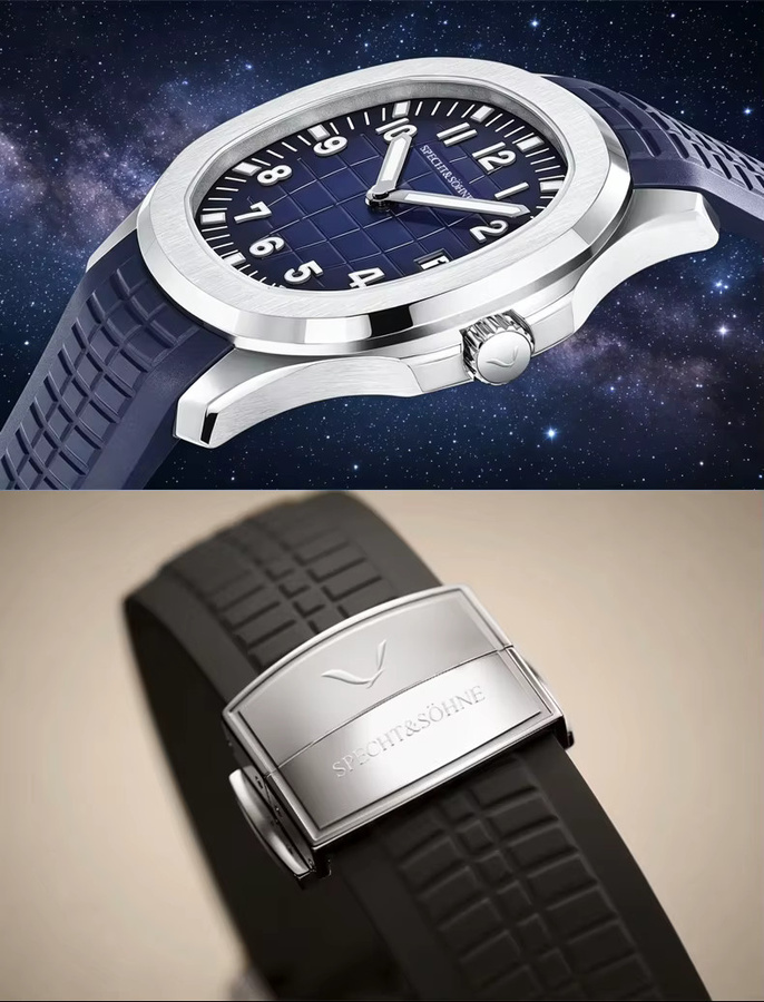 Specht & Söhne Armbanduhr, Quarz, Edelstahl, Kautschuk, 40,8 mm, Herren - Bild 3
