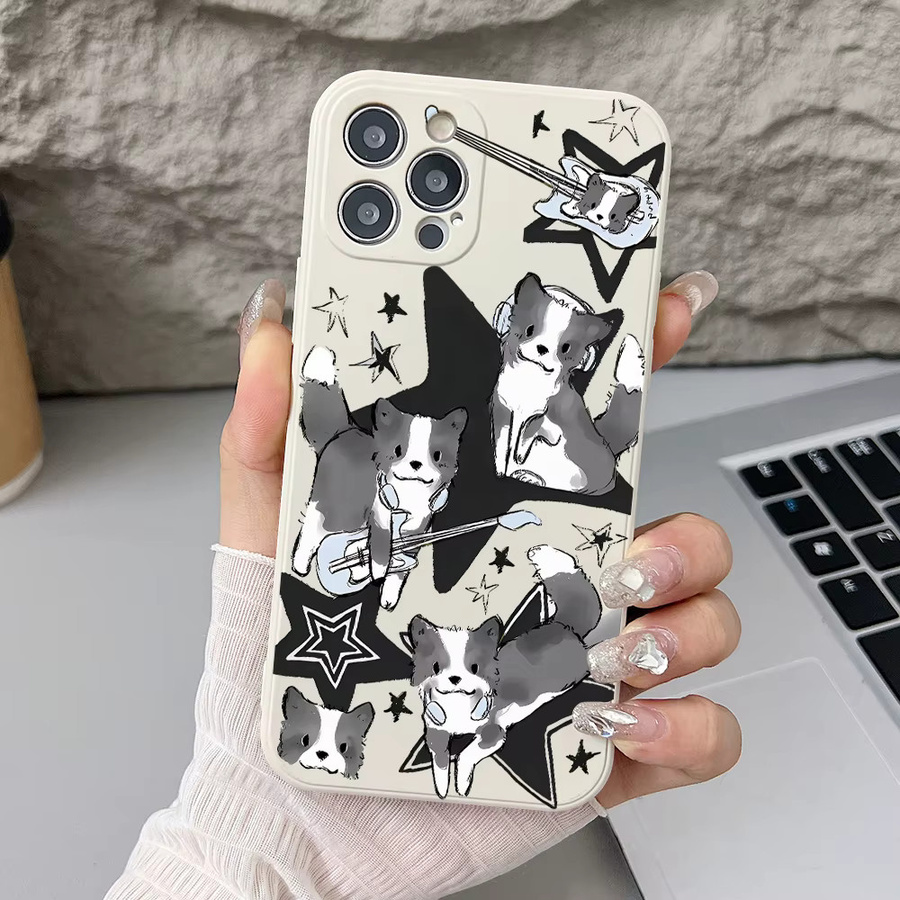 Samsung Handyhülle mit Musik Gitarre und Hund Design für Galaxy A72 A71 A54 A53 A52 A34 A33 A32 A23 A22 A14 A13 A12 4G 5G mit gerader Kante - Bild 2