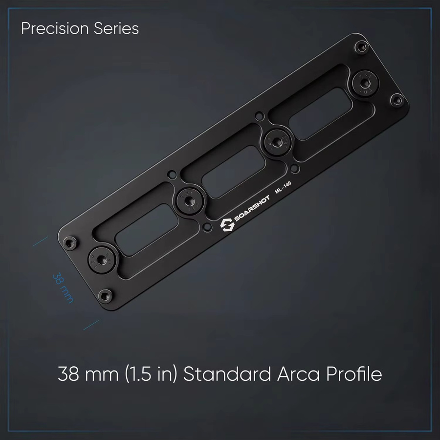Soarshot ML-140 M Schwalbenschwanz-Schienenadapter für M-LOK und Arca-Typ in Schwarz, CNC Aluminium Schnellwechsel-Stativplattenhalterung und Zweibeinadapter - Bild 3