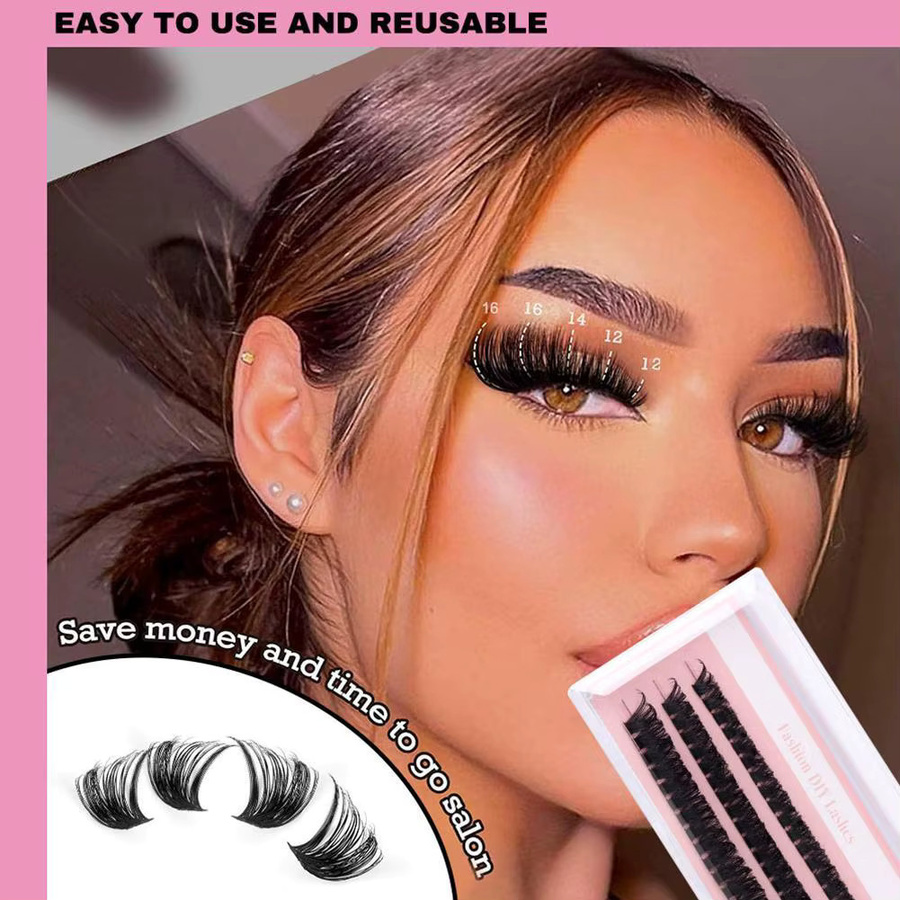 jaysuing Wimpernverlängerungsset, segmentierte Einzelwimpern, Damen, natürlich - Bild 5