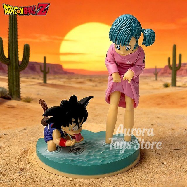 Bandai Dragon Ball Z Anime Figur Goku und Bulma aus PVC als Sammlerfigur und Desktop-Ornament, Höhe: 16 cm - Bild 1
