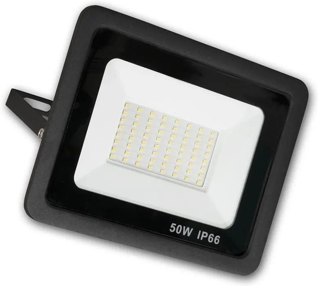 McShine LED Außenstrahler SLIM 50W Warmweiß Schwarz IP66 Aluminium - Bild 1
