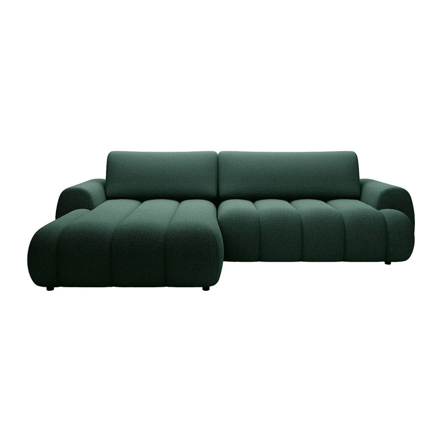 Vente-unique Schlafsofa Fridora in Tannengrün mit L-Form und Stoffbezug, Breite: 272 cm - Bild 2