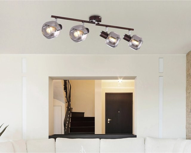 Globo Pallo Strahler aus Metall in Bronze mit transparentem Glas und E14 Fassung - Bild 1