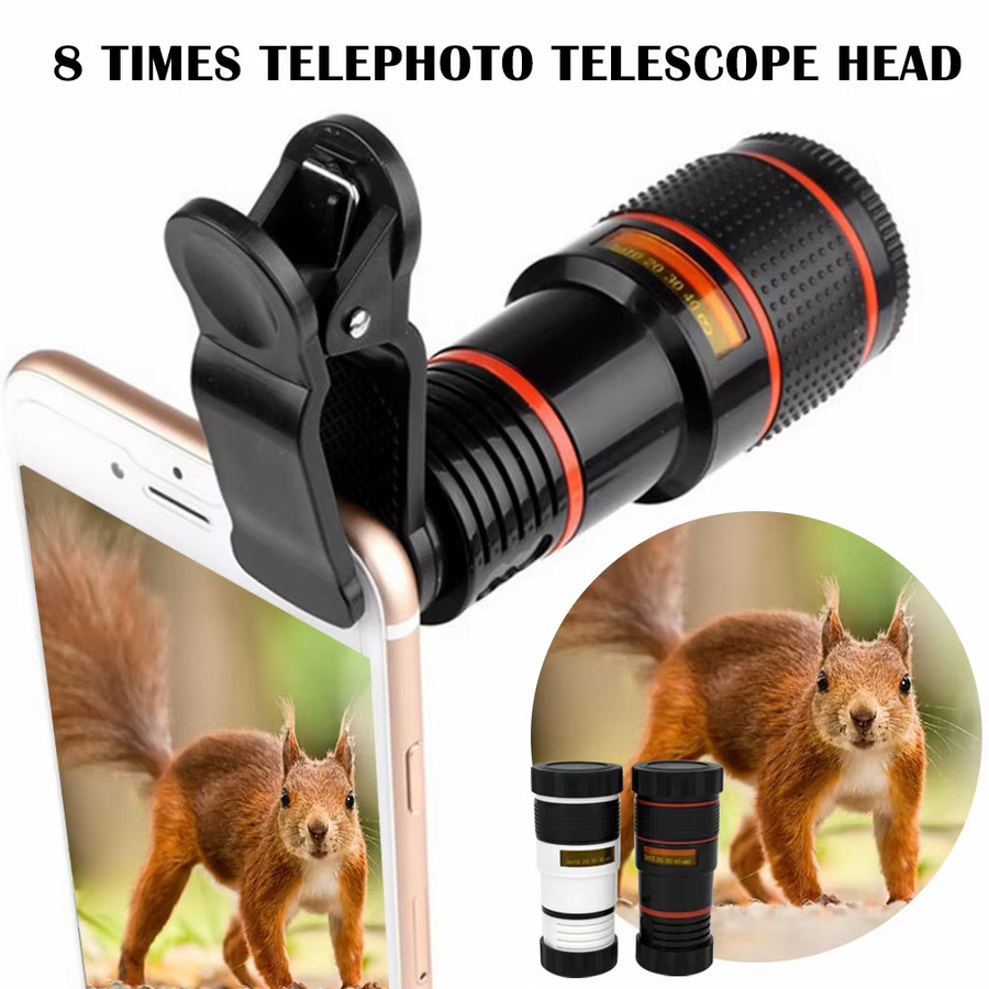 Handy-Mini-Teleskop 8-fach hochauflösendes Monokular-Teleobjektiv für Mobiltelefone in Schwarz - Bild 5