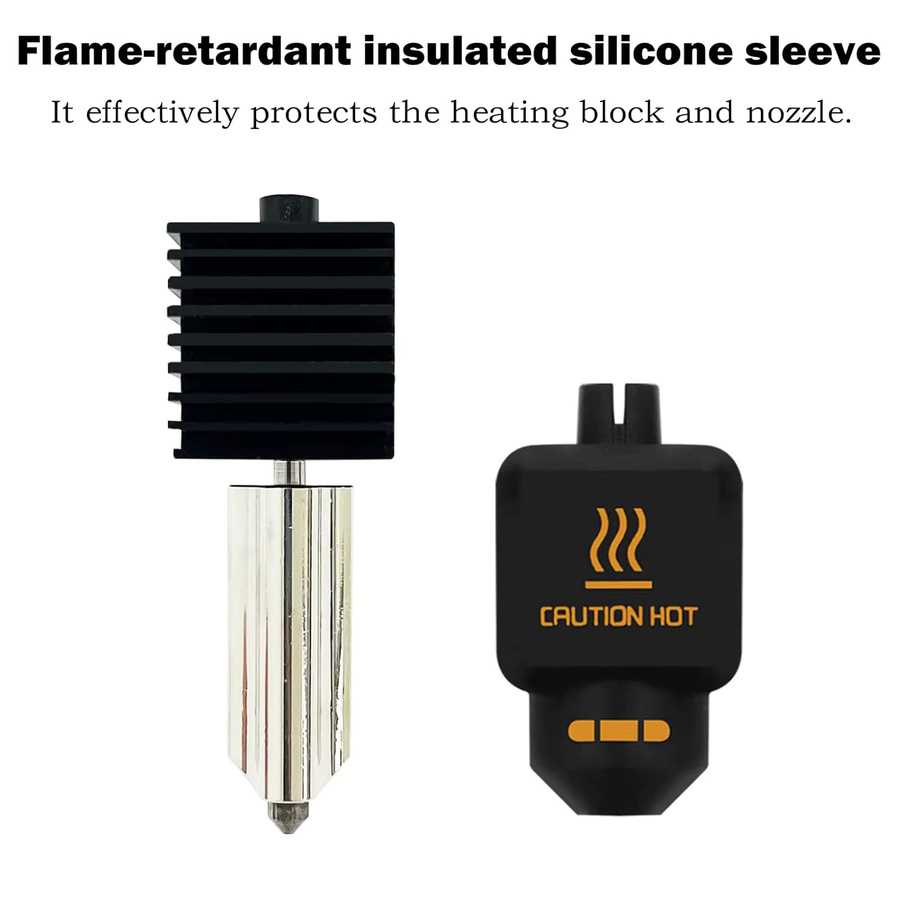10 Stück Silikonsocken in Schwarz für Bambu Lab P2S 3D-Drucker Hotend Heizblockabdeckung und Düsenschutz - Bild 6