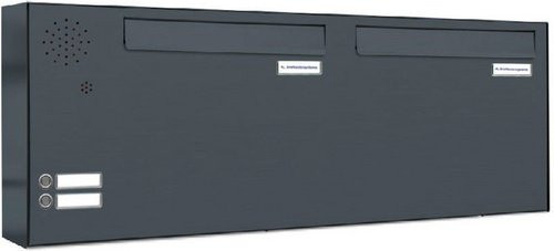 AL Briefkasten für 2 Parteien mit Zaundurchwurf, grau, B/H/T: 91,6 x 34,5 x 11,6 cm - Bild 1