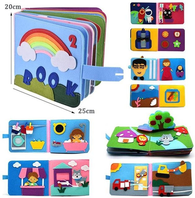 Babyfilz Beschäftigungsbuch, Montessori-Spielzeug, ab 0 Jahre, Filz - Bild 1
