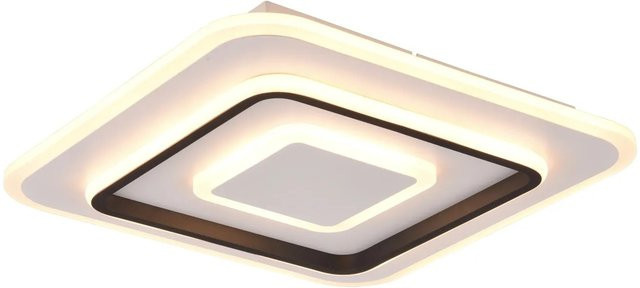 Reality LED-Deckenleuchte Jora quadratisch Weiß Matt mit Fernbedienung und Timer, Durchmesser: 39,5 cm - Bild 1