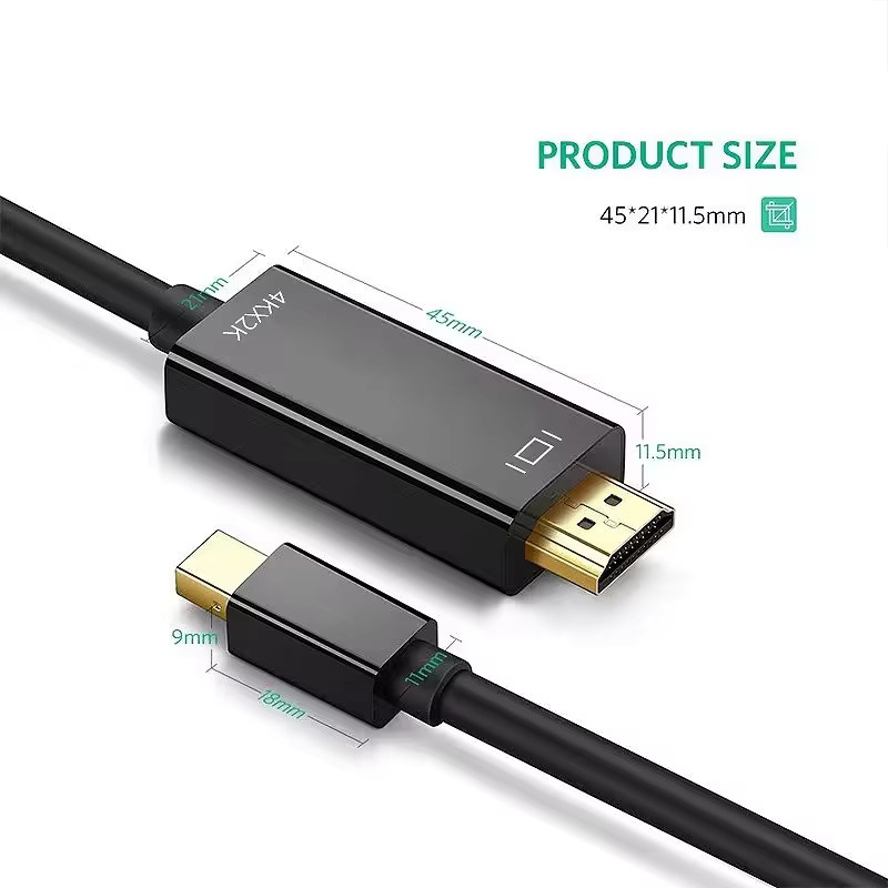 Apple Mini DisplayPort zu HDMI Adapter Kabel in Schwarz für MacBook Pro, 4K Thunderbolt zu HDTV Konverter - Bild 4