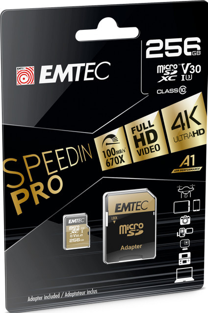 Emtec SpeedIN Pro MicroSDXC Speicherkarte 256 GB UHS-I Klasse 10 V30 - Bild 1