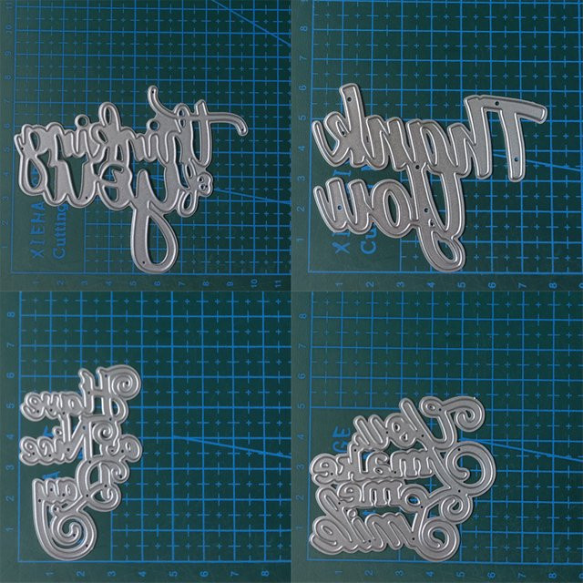 Metall Stanzschablone in Briefform für Scrapbooking und Bastelarbeiten, Silber - Bild 1