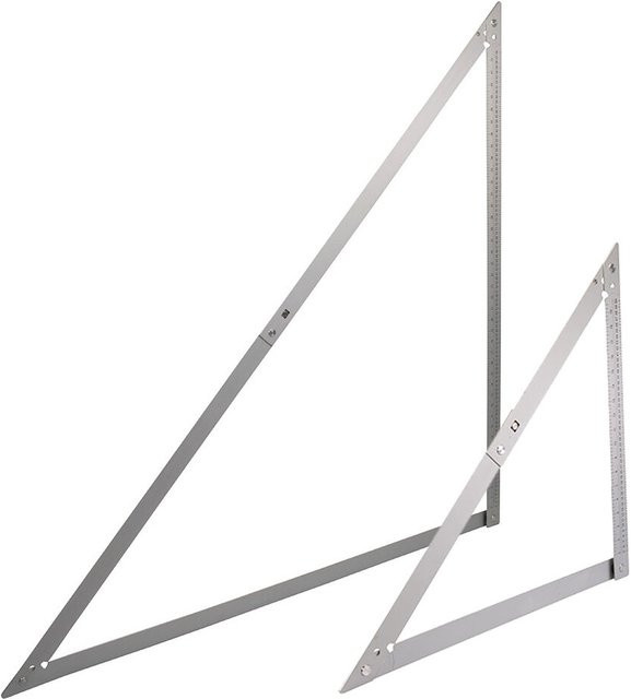 Bauwinkel Set der Marke der kleine Handwerker aus Aluminium in Silber, 2 klappbare Winkeldreiecke für exakte 90° und 45° Winkel inklusive Taschen - Bild 1