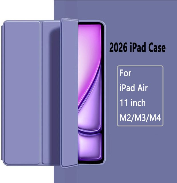 Magnetische Schutzhülle für Apple iPad Air 11 Zoll 2025/2026 mit Silikon-Rückseite und Klappständer in Schwarz - Bild 1