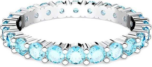 Swarovski Ring, Rhodinierter Edelstahl, Blau, Kristall, Damen - Bild 1