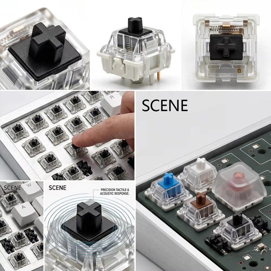 110 Stück Outemu 3-Pin mechanische Tastaturschalter Blue, klickend, RGB-LED, SMD Gaming-Schalter - Bild 2