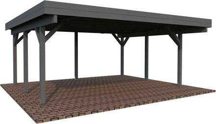 Carport PALMAKO Karl aus Fichtenholz in Grau mit Flachdach, B/T/H: 600 x 512 x 244 cm - Bild 1