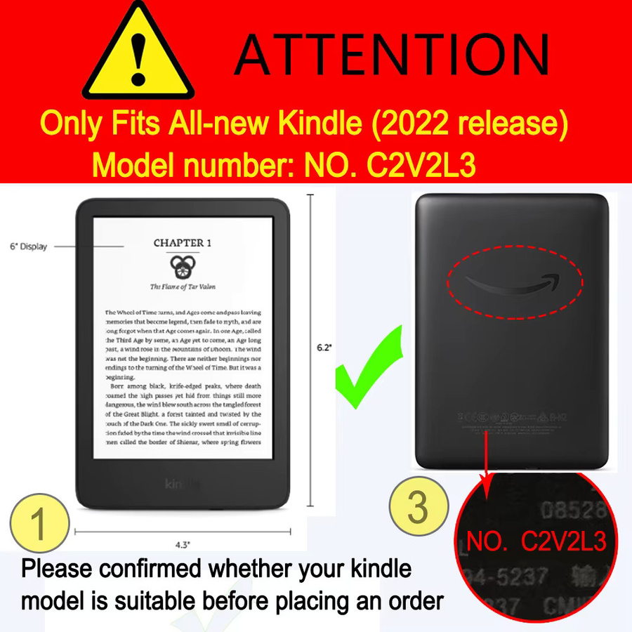 9H gehärtete Displayschutzfolie aus Glas für Kindle 11. Generation 2022 6 Zoll, transparent - Bild 2