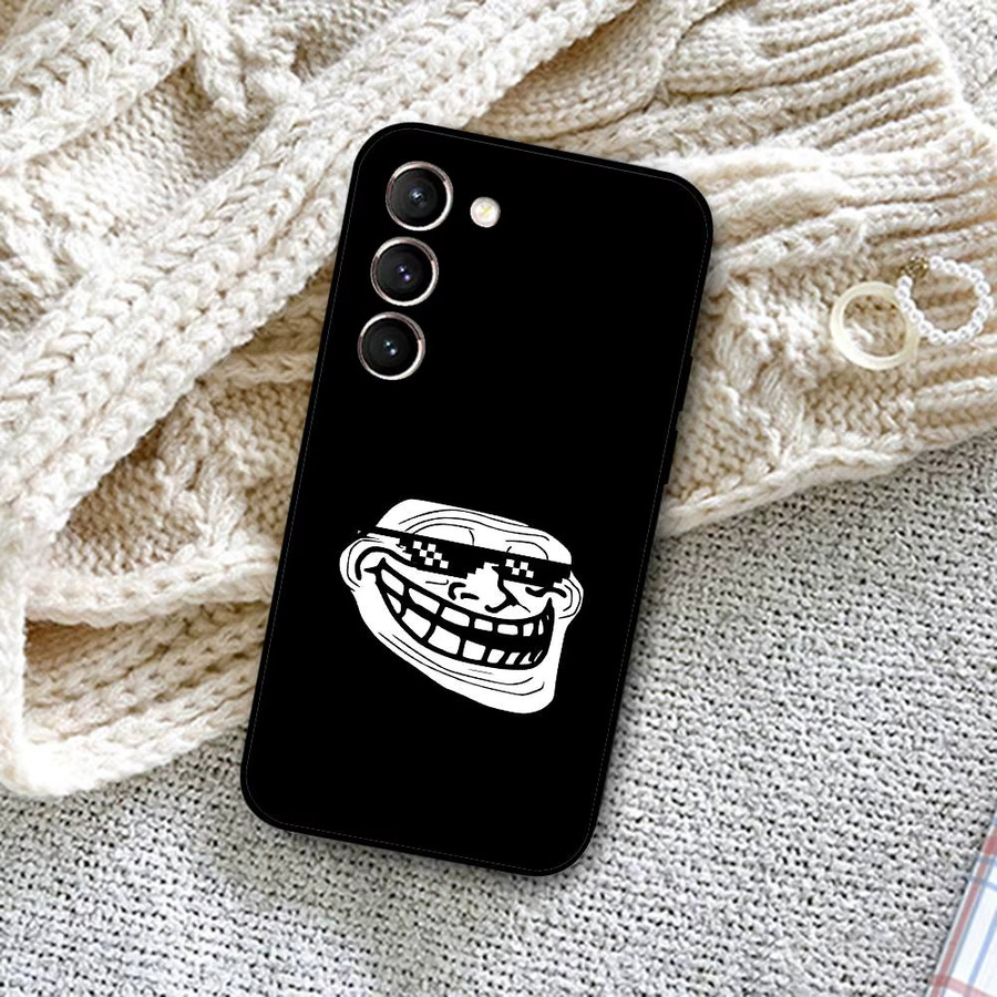 Handyhülle mit T-Trollfaces Memes Design für Samsung Galaxy S21 S22 S23 S24 S25 S26 Ultra FE Plus 5G A52S Soft Cover in Schwarz - Bild 5
