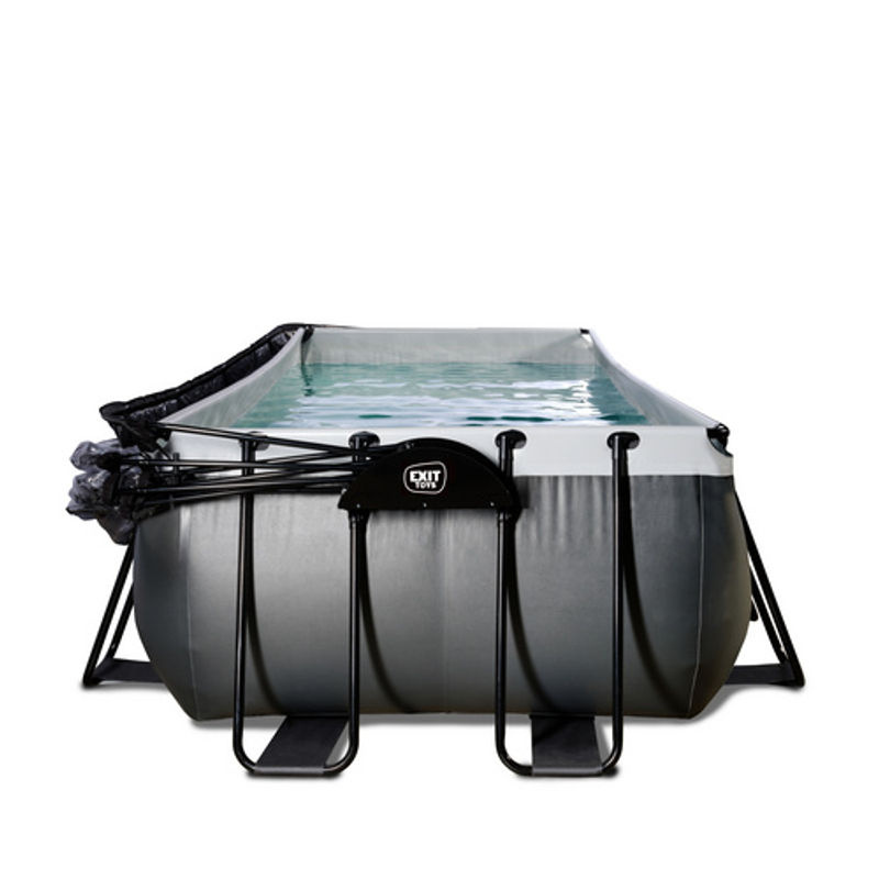 EXIT Black Leather Pool Schwarz mit Sandfilterpumpe und Abdeckung B/T/H: 400 x 200 x 100 cm - Bild 4