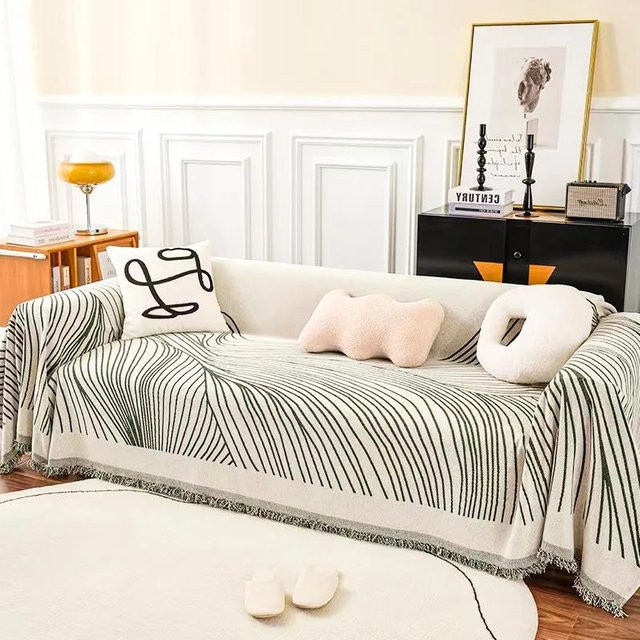 Yiran Furniture Chenille Sofabezug Überwurf in Weiß, rutschfest und waschbar, B/T: 180 x 130 cm - Bild 1