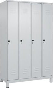 C+P Spind Classic PLUS Garderobenschrank mit 4 Abteilen, Grau, B/T/H: 120 x 50 x 195 cm - Bild 1