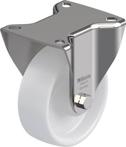 Blickle BX-PO 100XR Bockrolle aus Edelstahl in Weiß mit 100 mm Rad-Durchmesser und 250 kg Tragfähigkeit - Bild 1