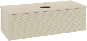 V&B Waschtischunterschrank Antao mit Frontstruktur in Grau, Wandmontage, B/T/H: 120 x 36 x 50 cm - Bild 1