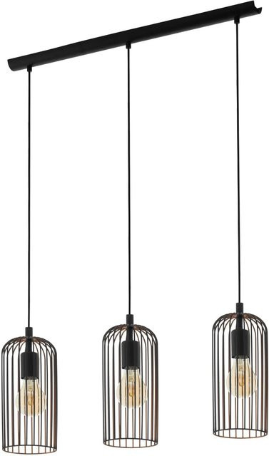 Eglo Pendelleuchte Roccamena 3-flammig in Schwarz-Kupfer, B/T/H: 110 x 13 x 73 cm - Bild 1