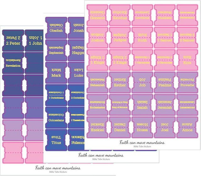 EmilyWoo Bibelregister Selbstklebende Indexetiketten in Pink, 90 Stück Großdruck für Bibeltagebuch und Schreibwaren - Bild 1