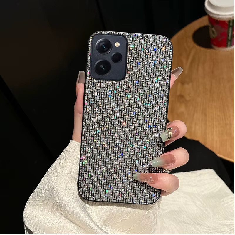 Stoßfeste Xiaomi Redmi Note Handyhülle mit Glitzer-Pailletten-Muster in Weiß für Redmi Note 11, 12, 13 Pro Plus, 11S und 12S - Bild 2