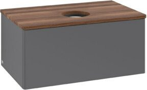 V&B Waschtischunterschrank Antao ohne Frontstruktur in Anthrazit, B/T/H: 80 x 36 x 50 cm - Bild 1