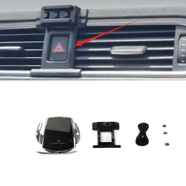 Kabellose 15W Schnellladegerät Auto-Halterung mit automatischer Klemmung für Volkswagen Jetta MK6 (2014-2018), Schwarz - Bild 1