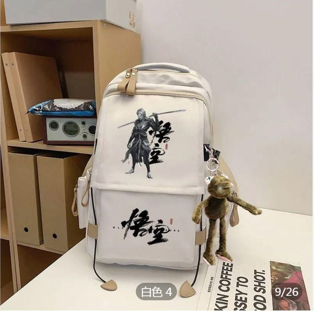 3-teiliges Schulrucksack-Set für Schüler aus Oxford-Stoff in Weiß mit Federmäppchen und Schultergurt - Bild 1