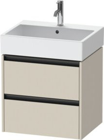 Duravit Waschtischunterschrank Ketho.2 in Tau matt mit 2 Schubladen, wandhängend, B: 58,4 cm, T: 46 cm, H: 54,9 cm - Bild 1