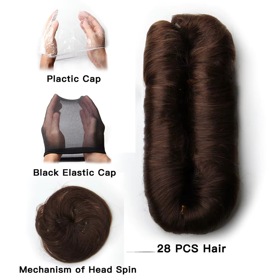 htonicca Haar Extensions Indisches Rohes Menschliches Haar Bundles, 28 Teile, Damen - Bild 1
