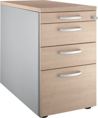 Schäfer Shop Genius Standcontainer 1336 mit Rundgriff, weißalu/Eiche-Dekor, B: 43,5 cm, H: 71,7 cm - Bild 1
