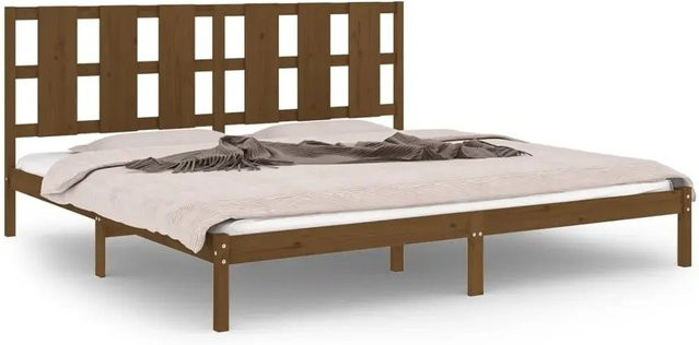 vidaXL Massivholzbett aus Kiefer in Honigbraun, B/T: 200 x 200 cm - Bild 1