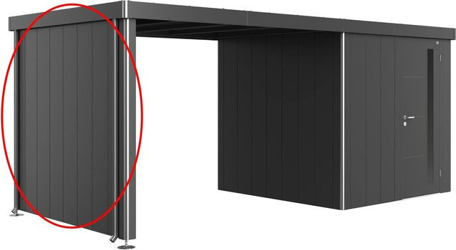 Biohort Seitenwand Neo für Seitendach Gerätehaus, Dunkelgrau-Metallic, Breite: 203 cm, Höhe: 4,3 cm - Bild 1