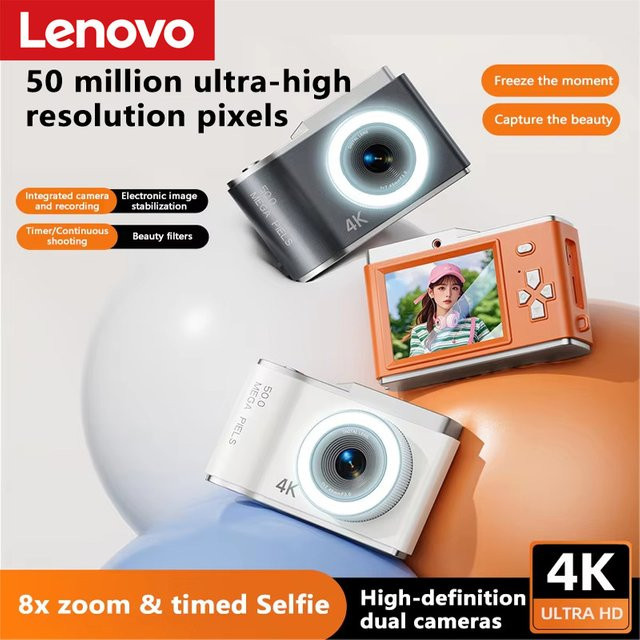 Lenovo Digitalkamera in Schwarz mit 4K HD, 50MP, Autofokus und 8x Zoom - Bild 1