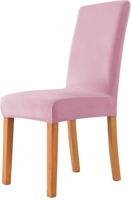 Yiran Furniture Esszimmerstuhl aus Samt in Rosa mit elastischem Stoff - Bild 1