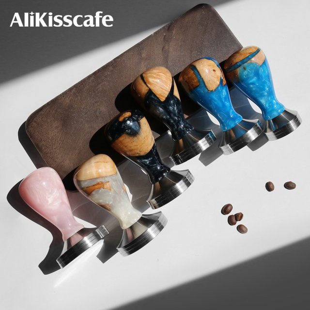 Kaffee Tamper für Delonghi, Breville, Lelit und Gaggia E61 Siebträger Espresso Maschinen, Zubehör für Barista, Pink/Multicolour - Bild 1