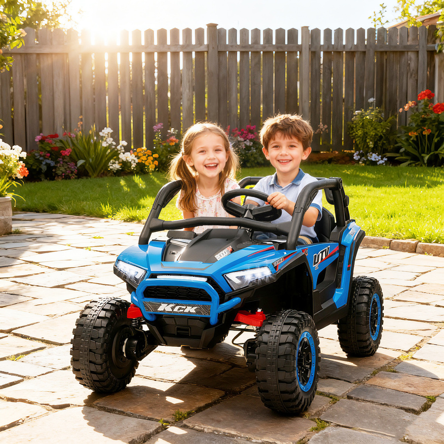 AIYAPLAY Kinder-Elektroauto Geländewagen mit Licht und Sound Blau - Bild 2