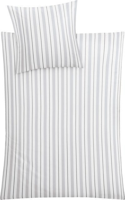 Bettwäsche CREMOSA Mako-Satin aus Baumwolle, Grau, B/H: 135 x 200 cm - Bild 1