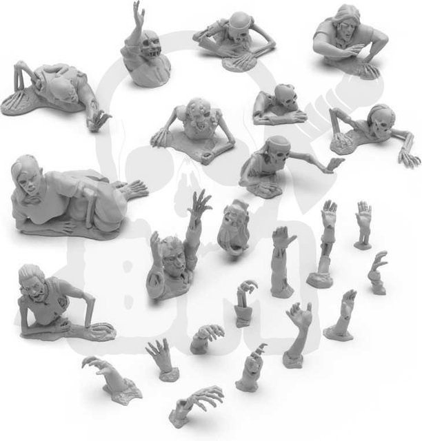 Dead Rising Zombies, 3D-gedruckte Fantasy, 1:48, Kunststoff - Bild 1