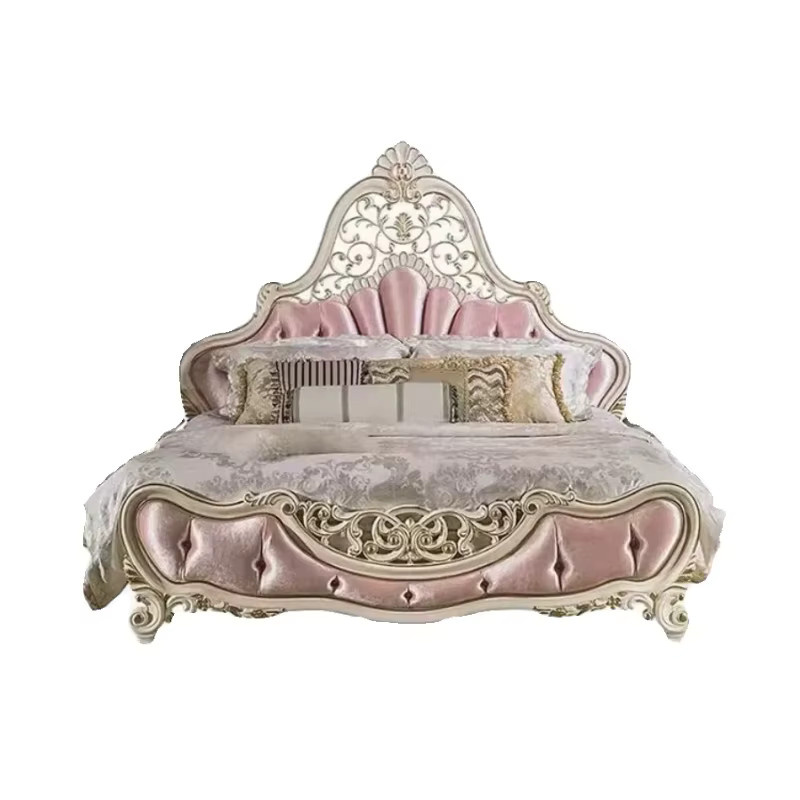 DUTRIEUX Kingsize-Bett aus Holz mit Samtbezug und hohem Kopfteil in modernem Prinzessinnen-Stil, B/T: 200 x 180 cm - Bild 2