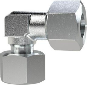 Riegler Einstufige Winkel-Anschlussverschraubung für Rohr-Außendurchmesser 12 mm, Stahl verzinkt, Silber - Bild 1
