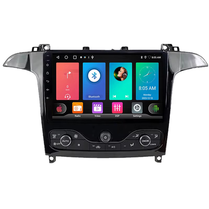 FengShiDa Auto Radio mit GPS und Android Auto sowie Apple CarPlay für Ford S-Max 2006-2015 und Ford Galaxy 2014, Multimedia-Player in Schwarz - Bild 4